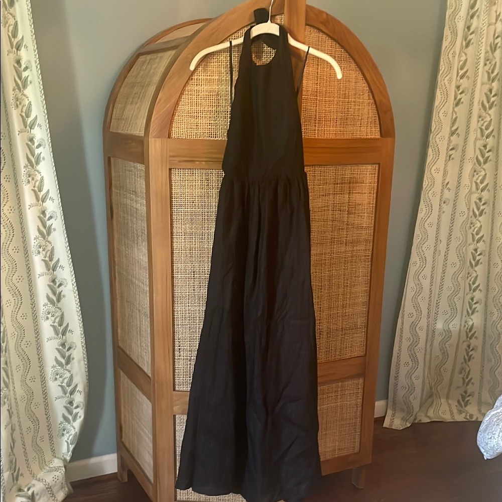 Elegant Black Halter Dress